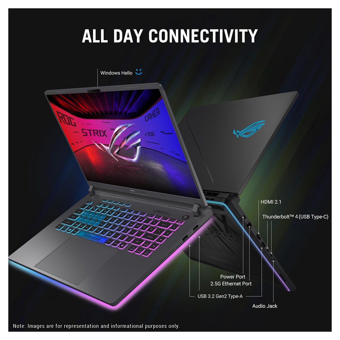 ASUS ROG Strix G16 Gaming Laptop, i5-13450HX, 16” FHD+ (1920x1200), RTX 5050 (Used-Like New)