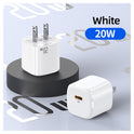 Usams USB C Charger, 20W USB-C PD Wall Charger, White