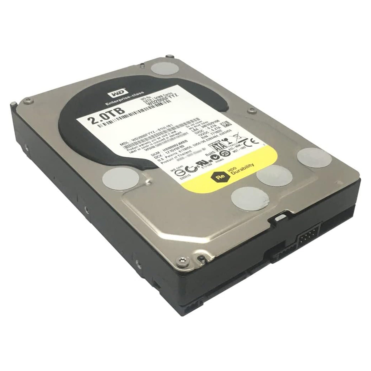 Western Digital RE WD2000FYYZ 2TB 7.2 K RPM 64MB Cache SATA 3.5" Enterprise HDD (Used-Very Good)