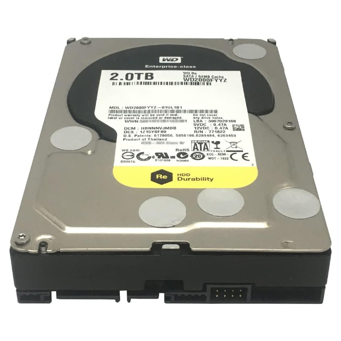 Western Digital RE WD2000FYYZ 2TB 7.2 K RPM 64MB Cache SATA 3.5" Enterprise HDD (Used-Very Good)